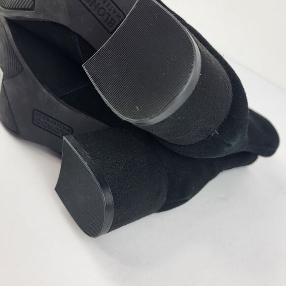 Blondo Amy Waterproof Black Suede Ankle Boots Block Heel Zip Up Size 6M - Picture 10 of 11